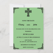 Keltische Cross bruiloft uitnodiging (Voorkant)
