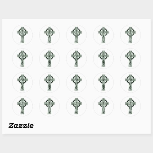 KELTISCHE CROSS PRINT RONDE STICKER (Vel)