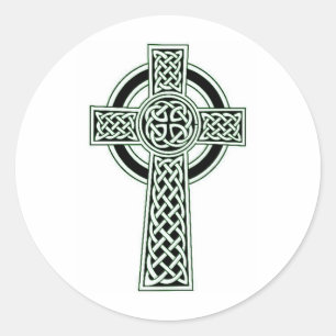 KELTISCHE CROSS PRINT RONDE STICKER