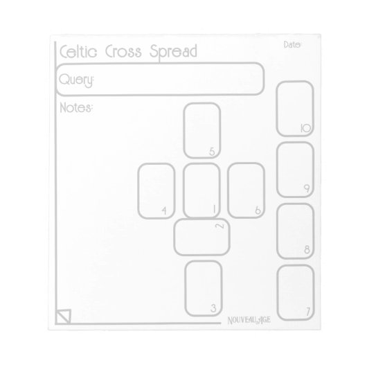 Keltische Cross Tarot Spread (medium, eenvoudig) N Notitieblok (Voorkant)