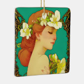 Keltische dame met bloemen in haar haar keramisch ornament (Rechts)