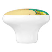 Keltische dame met bloemen in haar haar keramische knop (Zijkant)