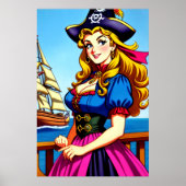 Keltische dame Pirate | AI Art Poster (Voorkant)
