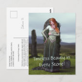 Keltische dame poseert voor oude stenen briefkaart (Voorkant / Achterkant)