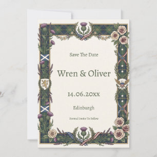 Keltische Distel Hart Save the Date Kaart