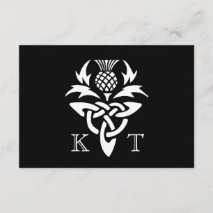Keltische Distel Initiaal - RSVP - Zwart & Wit Kaartje