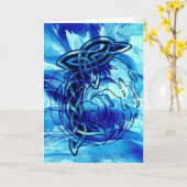 Keltische dolfijn kaart (Gele Bloem)