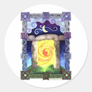 Keltische Doorway Ronde Sticker