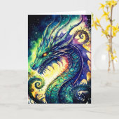 Keltische Draak All Occasion Kaart (Gele Bloem)