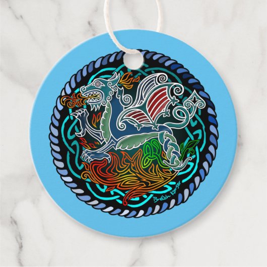 Keltische draak bedankjes labels (Voorkant)