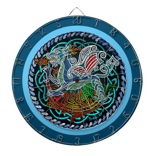 Keltische draak dartbord (Voorkant)