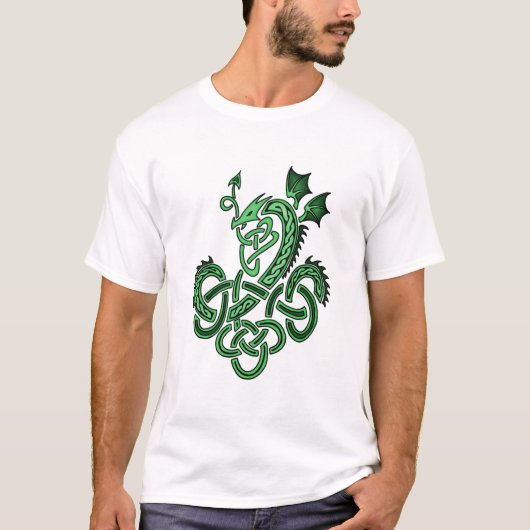 Keltische draak - groen t-shirt (Voorkant)