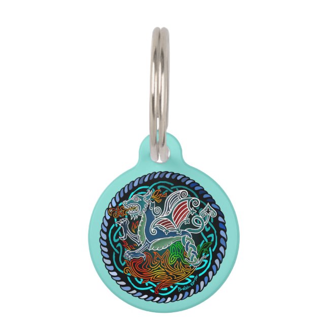 Keltische draak huisdierpenning (Voorkant)