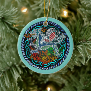 Keltische draak keramisch ornament