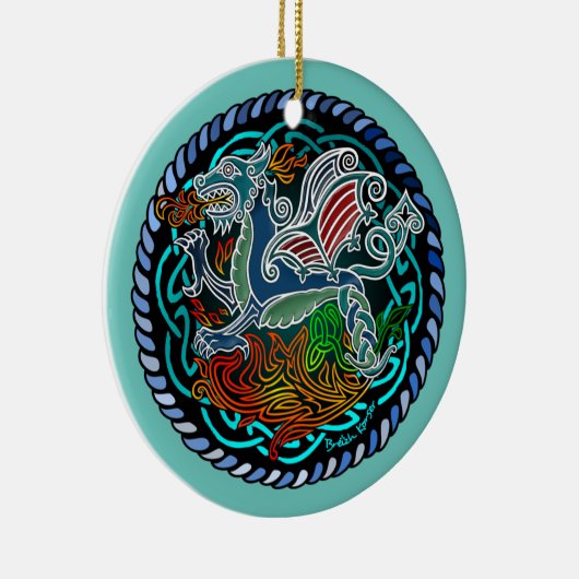 Keltische draak keramisch ornament (Rechts)