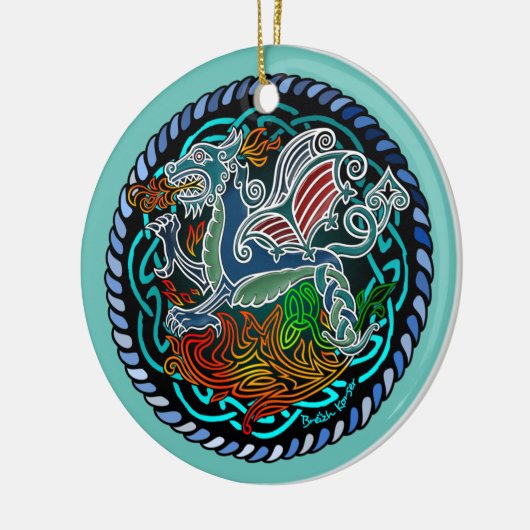 Keltische draak keramisch ornament (Links)