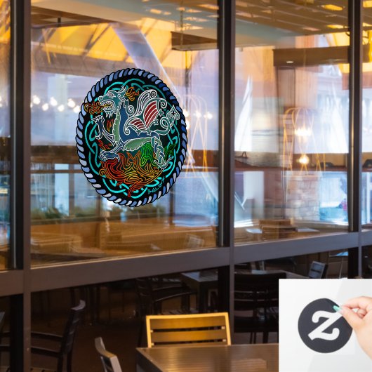 Keltische draak raamsticker (Restaurant Raam)