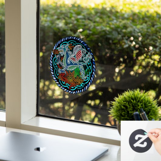 Keltische draak raamsticker (Kantoor)