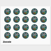 Keltische draak ronde sticker (Vel)
