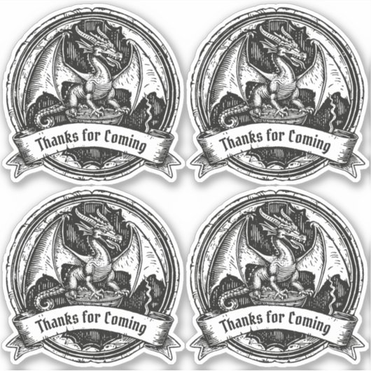 Keltische draak | Sprookje Bruiloft Sticker Set (Voorkant)