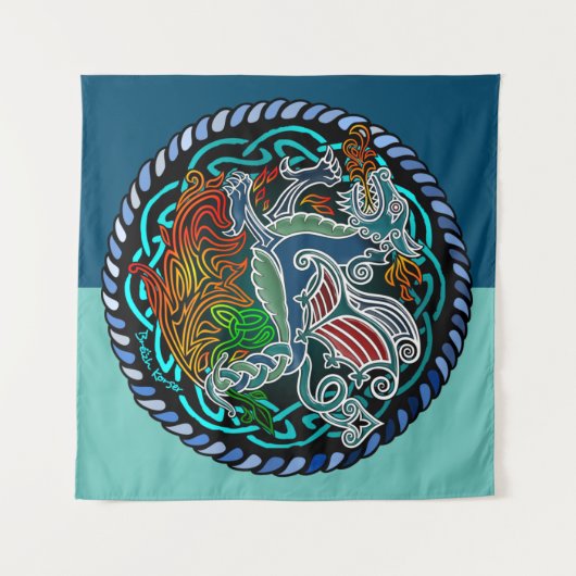 Keltische draak wandkleed (Voorkant (horizontaal))