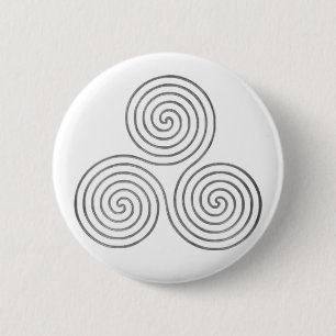 Keltische drievoudige spiraal - antiek zilver OneL Ronde Button 5,7 Cm