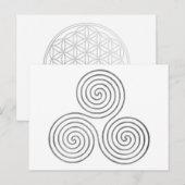 Keltische drievoudige spiraal - OneLine antiek Sil Briefkaart (Voorkant / Achterkant)