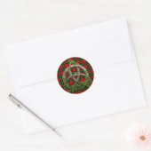 Keltische Drievuldigheidsknoop en Clan Kerr Tartan Ronde Sticker (Envelop)