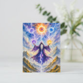 Keltische druïde roept elementaire krachten op feestdagenkaart (Staand voorkant)