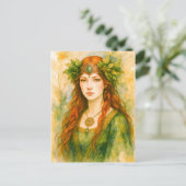 Keltische druïden met eikenbladkroon feestdagenkaart (Staand voorkant)