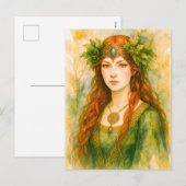 Keltische druïden met eikenbladkroon feestdagenkaart (Voorkant / Achterkant)