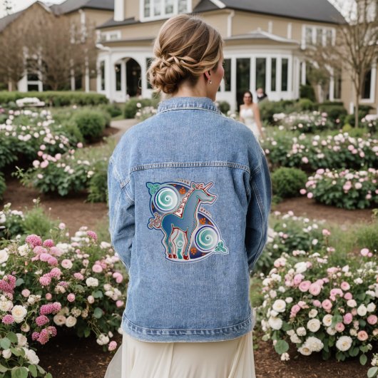 Keltische eenhoorn denim jacket (Huwelijk Achterkant)