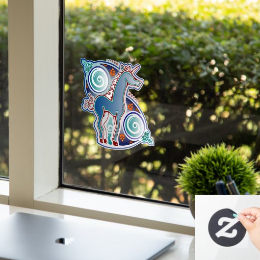 Keltische eenhoorn raamsticker (Kantoor)