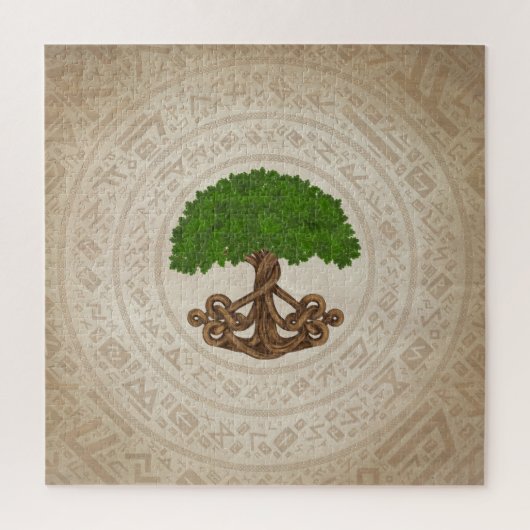 Keltische eikenboom van het leven - Yggdrasil Legpuzzel (Verticaal)