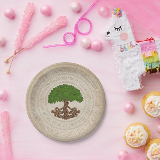 Keltische eikenboom van het leven - Yggdrasil Papieren Bordje (Feest)