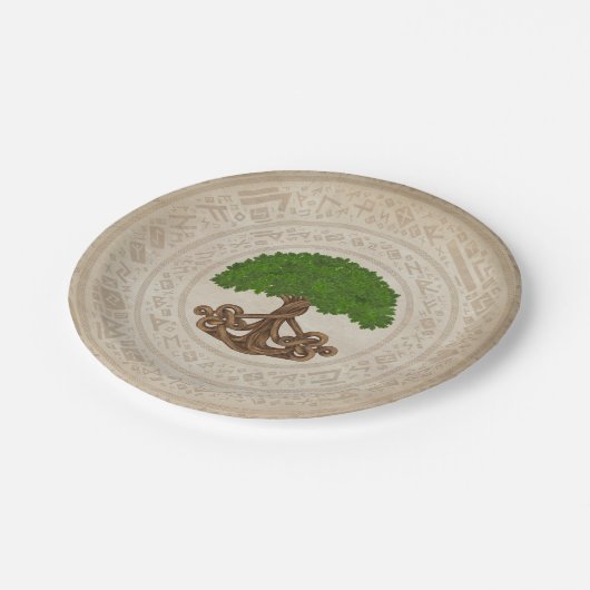 Keltische eikenboom van het leven - Yggdrasil Papieren Bordje (Gekanteld)