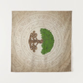 Keltische eikenboom van het leven - Yggdrasil Wandkleed (Voorkant (horizontaal))