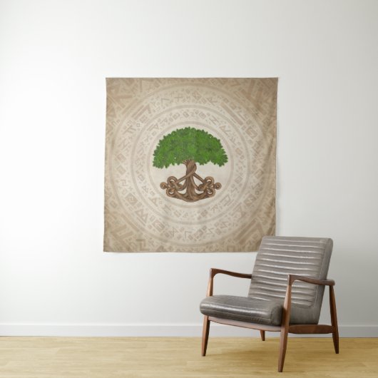 Keltische eikenboom van het leven - Yggdrasil Wandkleed (In situ)