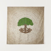 Keltische eikenboom van het leven - Yggdrasil Wandkleed (Voorkant)