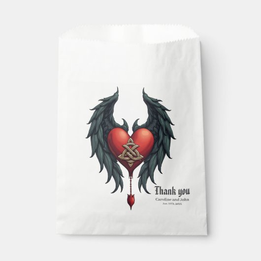 Keltische elegantie met een hart en vleugels. bedankzakje (Voorkant)