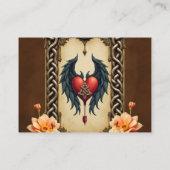 Keltische elegantie met een hart en vleugels. informatiekaartje (Achterkant)