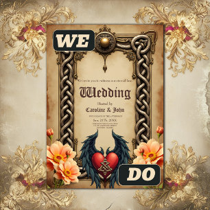 Keltische elegantie met een hart en vleugels. kaart