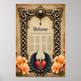 Keltische elegantie met een hart en vleugels. poster