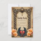 Keltische elegantie met een hart en vleugels. RSVP kaartje (Voorkant)