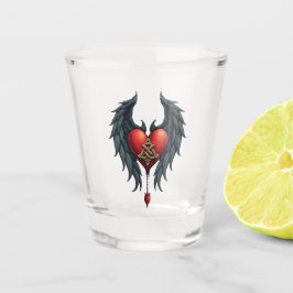 Keltische elegantie met een hart en vleugels. shot glas