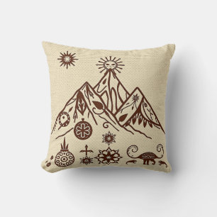Keltische en Inuit geïnspireerde bergmotieven Kussen