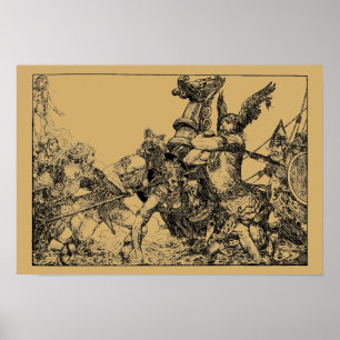Keltische en Viking Warriors van Willy Pogany Poster