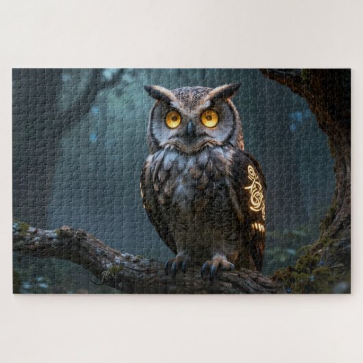 Keltische Geest Dier Uil Legpuzzel (Horizontaal)