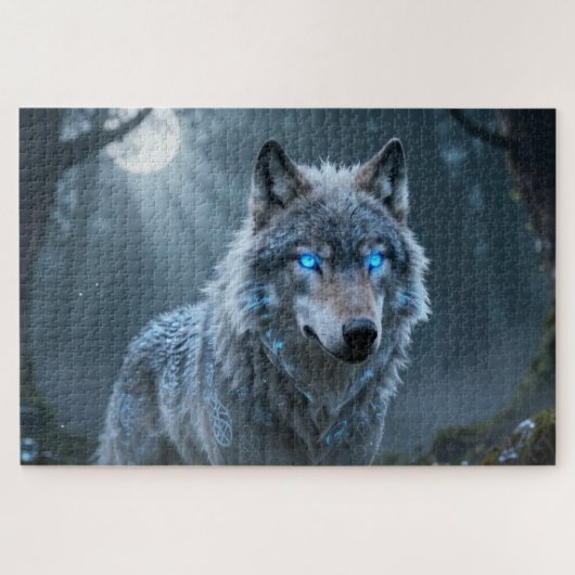 Keltische Geest Dier Wolf Legpuzzel (Horizontaal)