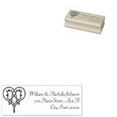 Keltische geweven harten houten adresstempel rubberstempel (Gestempeld)